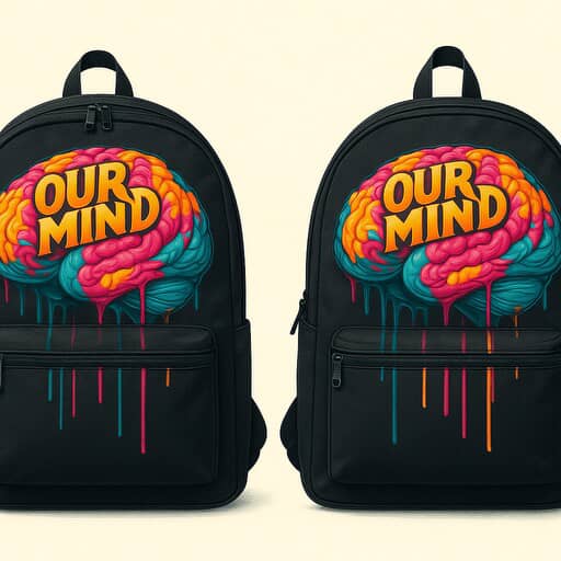 OURMIND Black Bookbag